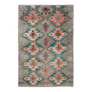 Galerie Shabab Collection Mid-20th Century Handmade Turkish Anatolian Small Throw Rug For Sale