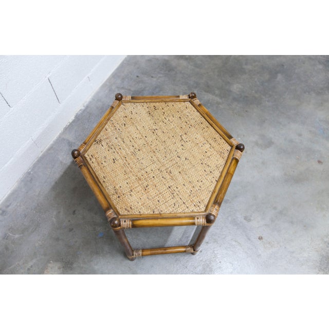 Hexagonal Rattan Coffee Table, 1960s For Sale - Image 16 of 17