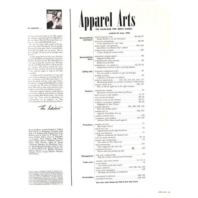 White Apparel Arts the Magazine for Men's Stores June 1944 For Sale - Image 8 of 18
