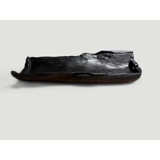 Contemporary Andrianna Shamaris Sculptural Charred Teak Wood Vessel For Sale - Image 3 of 6