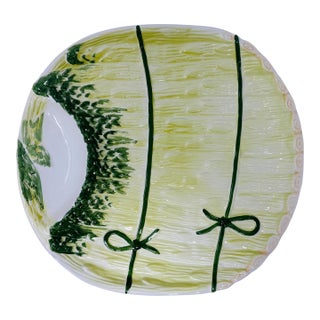 Vintage Casafina Portuguese Majolica Asparagus Serving Platter, 12" For Sale