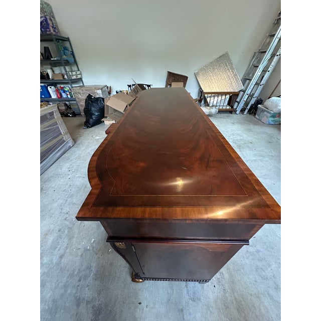 Late 20th Century Late 20th Century Signed Maitland-Smith Regency Style Mahogany Bow Front Sideboard For Sale - Image 5 of 17