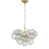 Julie Neill for Visual Comfort Signature Talia Small Chandelier in Gild and Clear Swirled Glass For Sale