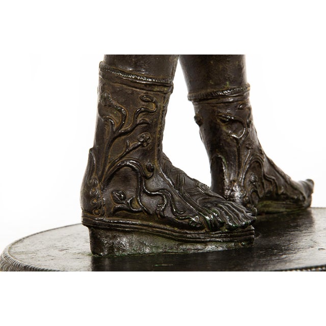 Fine Italian Grand Tour Antique Bronze Sculpture of “Narcissus” After Antiquity For Sale - Image 14 of 18