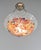 1930s Loys Lucha French Art Deco Pendant Light 1930s - Red Orange Floral Enameled Bowl For Sale - Image 5 of 14