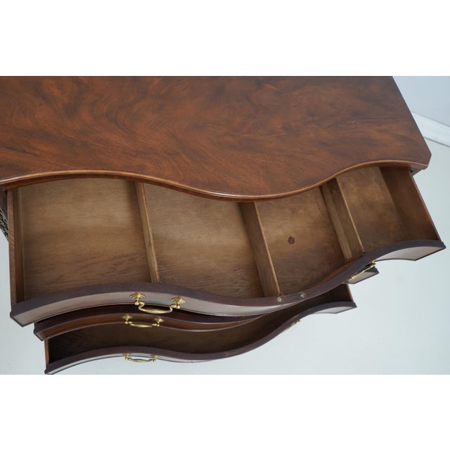 1970s Baker Mahogany Serpentine 4 Drawer Chest For Sale - Image 5 of 16