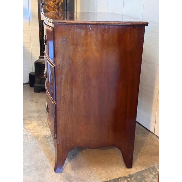 19th Century George III Mahogany Bow Front Chest For Sale - Image 9 of 13