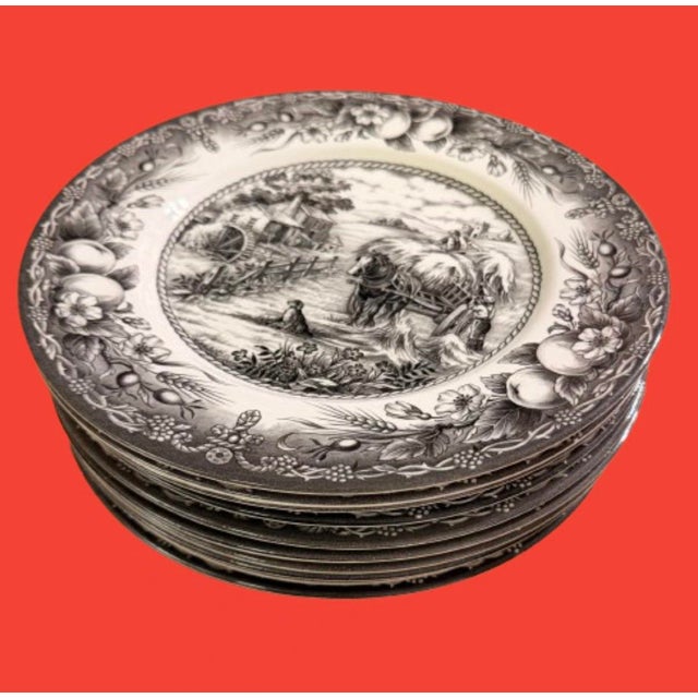 Campaign Royal Stafford Harvest Scene Dinnerware - Set of 10 Plates For Sale - Image 3 of 10
