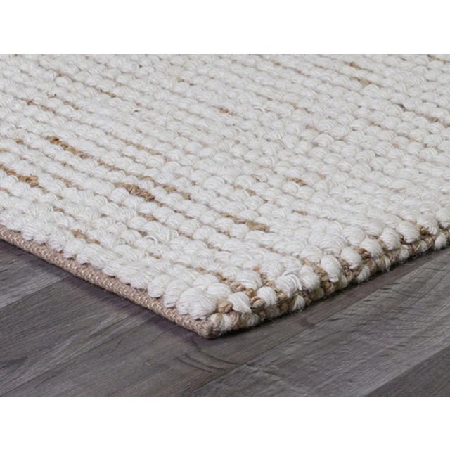 Contemporary Hudson Ivory Jute/Cotton Rug 5x8 For Sale - Image 3 of 4