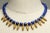 Indian 1990s Faceted Lapis Lazuli Beaded Necklace with 22K Gold Spears For Sale - Image 3 of 4