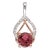 Pink Tourmaline Pendant with Natural Diamonds in Solid 14k Dual Tone Gold Round 5mm For Sale