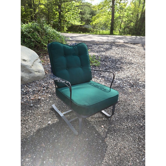 Vintage Wrought Iron Outdoor Patio Chair For Sale In Providence - Image 6 of 12