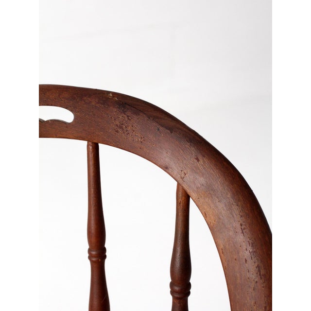 Antique Windsor Bow Back Chair With Cane Seat For Sale - Image 11 of 17