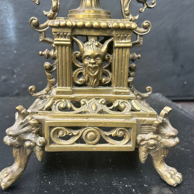 A striking, highly decorative pair of antique late 19th-century French Baroque or Neoclassical revival style five-light...