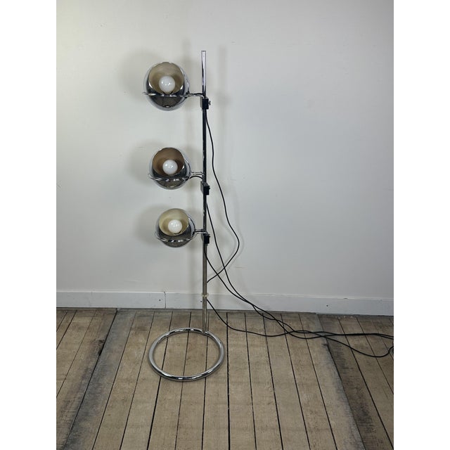 Vintage Space Age Eyeball Floor Lamp with 3 Chrome Globes, 1970s For Sale - Image 13 of 15