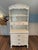 French Country White Vintage Narrow Dresser Base With Hutch Top For Sale - Image 6 of 6
