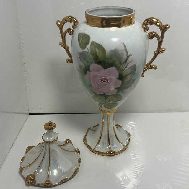 French Mid 20th Century Lenwile-Ardalt Footed Urn For Sale - Image 3 of 11