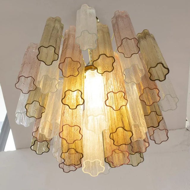 Italian Multicolored Tronchi Murano Glass Chandelier, 1990s For Sale - Image 10 of 13