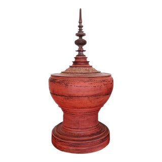 Late 20th Century Shan (Burma) Burmese Lacquer Hsun Ok (Food Offering Vessel) For Sale