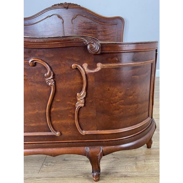 Vintage French Louis XVI King Size Bed Frame with Carved Headboard For Sale - Image 9 of 18
