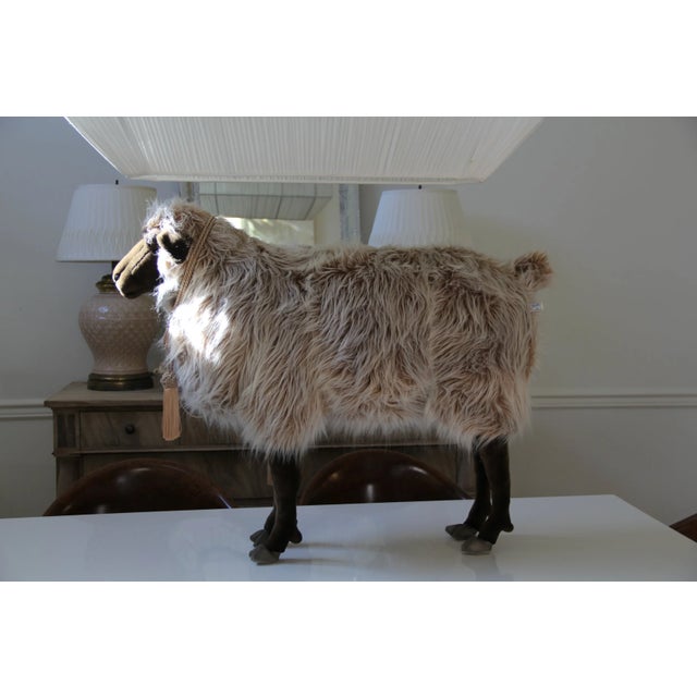 Realism Vintage Life-Sized Stuffed Sheep Ottoman For Sale - Image 3 of 15