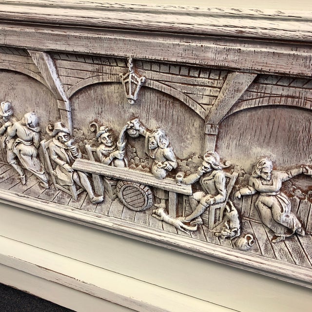 1920s Antique Hand Carved German Trunk For Sale - Image 4 of 13