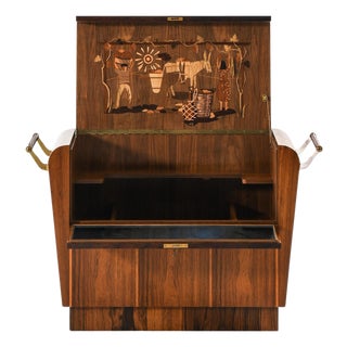 Bar Trolley in Brass and Rosewood from Erik Matsson, 1930s For Sale