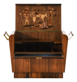 Bar Trolley in Brass and Rosewood from Erik Matsson, 1930s