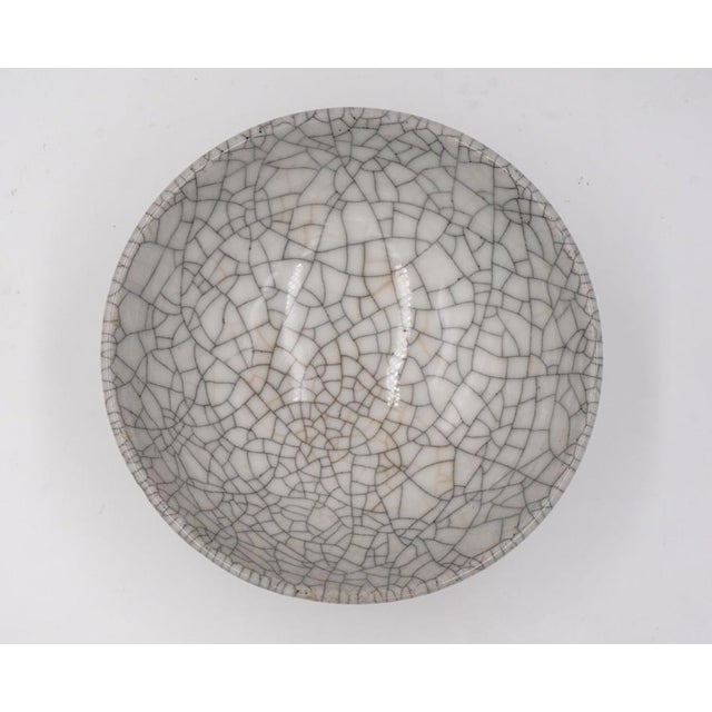 Mid-Century Modern 1959 Harding Black Crackle Glaze Bowl For Sale - Image 3 of 6