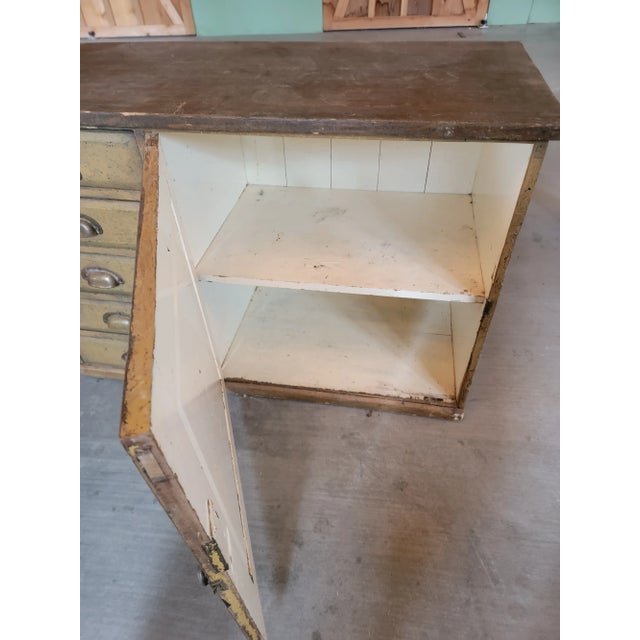 Green Antique English Painted Cupboard For Sale - Image 8 of 13