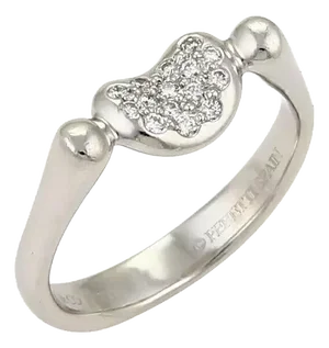 Tiffany & Co. Peretti Diamonds Platinum Mini Bean Ring, Size 4