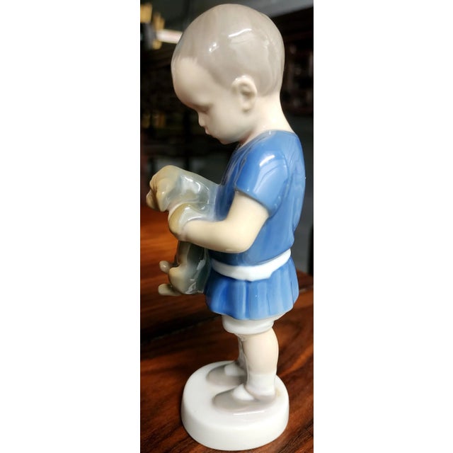 Bing & Grondahl Danish Hand-Painted Polychrome Fine Porcelain Figurine Made in Denmark, Maker Marks on Bottom Contemporary...