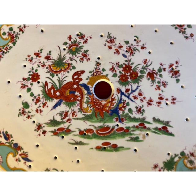 Antique 19th century Worcester porcelain mazarin or meat platter strainer in the famed Jabberwocky pattern. Painted in...