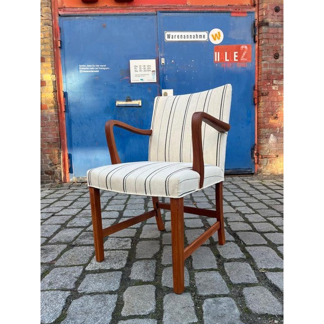 Danish Lounge Chair with Piped Upholstery For Sale - Image 5 of 11