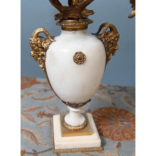 French Louis XVI Revival Gilt Marble Candelabras, 1890s, Set of 2 For Sale - Image 5 of 18