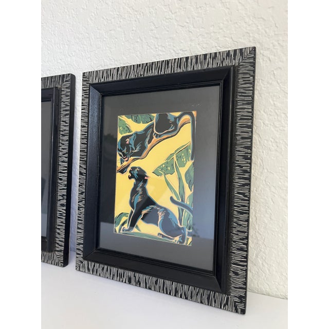 1950s Panther Jungle Prints by Locke, Framed - Pair For Sale - Image 4 of 8