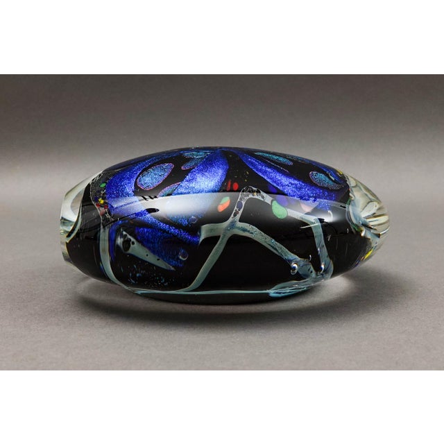 Early 21st Century Rollin Karg 2001 Vintage Dichroic Hand Blown Art Glass Disc Sculpture For Sale - Image 5 of 10