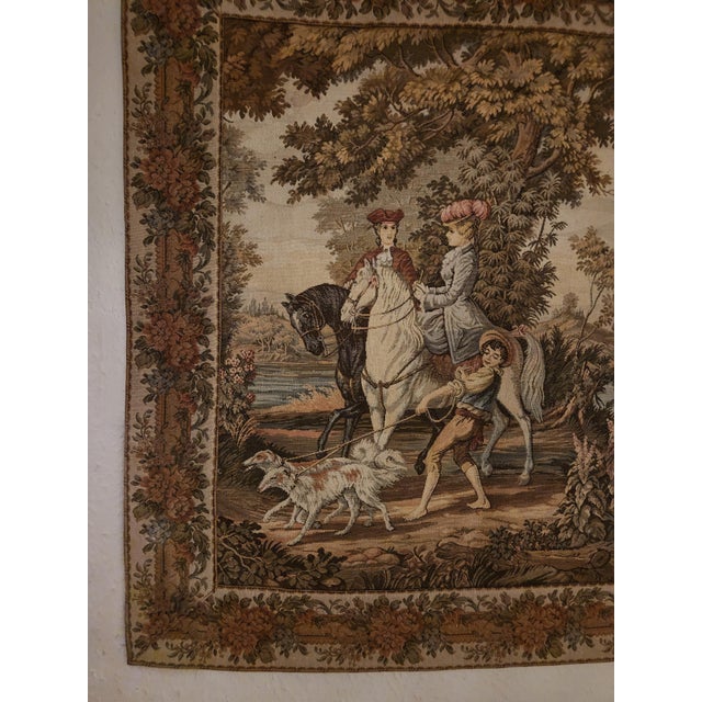 Tapestry with Hunting Landscape Scene, 1960s For Sale - Image 6 of 18