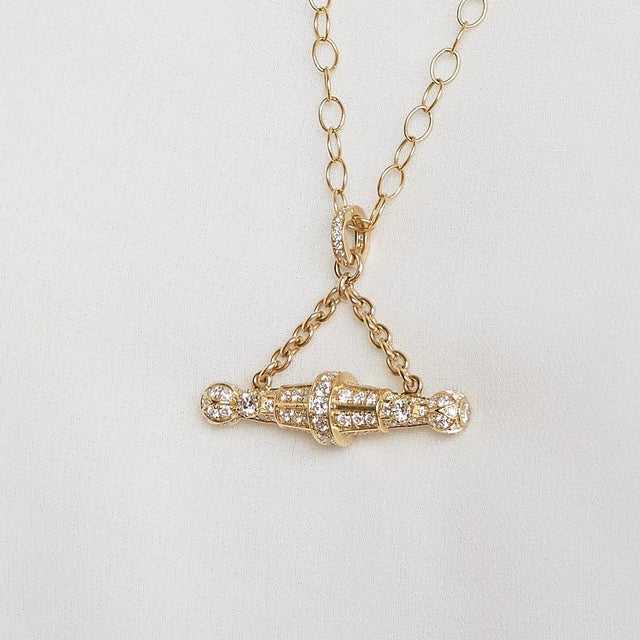 Created in 18kyg Diamonds 3 cts approx Chain sold separately Limited Edition Handcrafted from precious 18-karat yellow...