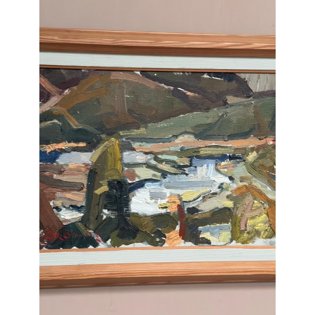 O. Blomberg, Cubist Landscape, 1950s, Oil Painting on Canvas, Framed For Sale - Image 14 of 16