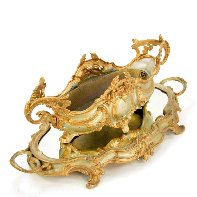 French Rococo Revival Jardinière with Mirrored Stand, 1900, Set of 2 For Sale - Image 5 of 10