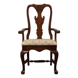 Keller Furniture Solid Cherry Traditional Style Splat Back Dining Arm Chair For Sale