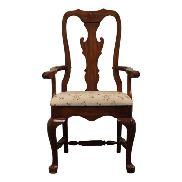Keller Furniture Solid Cherry Traditional Style Splat Back Dining Arm Chair For Sale