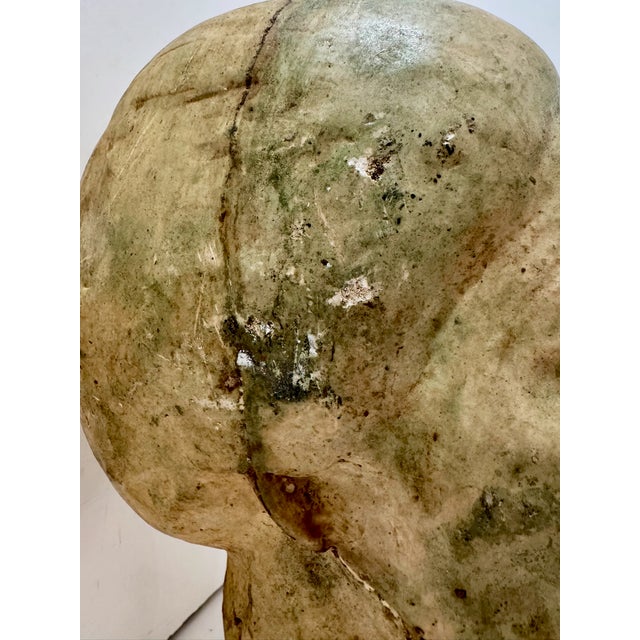 1960s Larry Mohr Patinated Plaster Female Portrait Bust Sculpture Signed From Artist Estate For Sale - Image 5 of 10