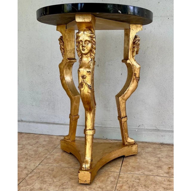 Wood French 19th Century Grand Tour Neoclassical Giltwood Gueridon. For Sale - Image 7 of 11