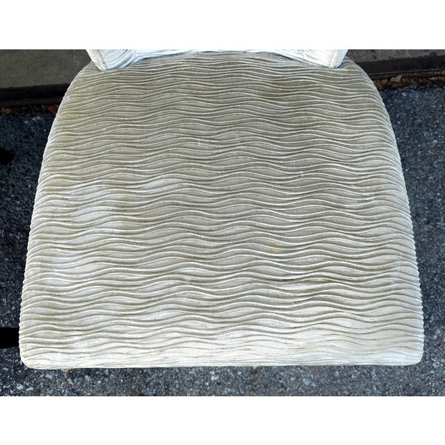 Set of Four Hickory Chair Made-to-Order Mahogany and Waved Velvet Upholstered Dining Chairs For Sale - Image 9 of 10