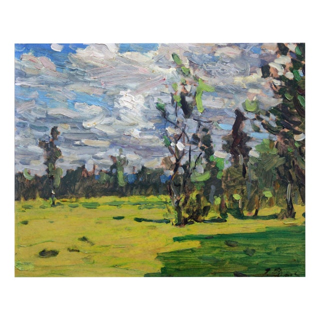 Janis Pupols, Spring Sunny Day, Oil on Cardboard For Sale