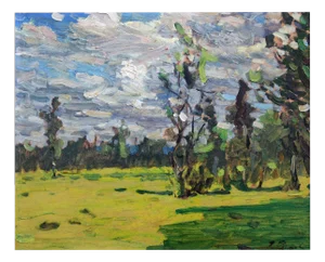 Janis Pupols, Spring Sunny Day, Oil on Cardboard
