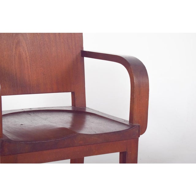 Brown Portuguese Mahogany Desk Armchair, 1920s For Sale - Image 8 of 11