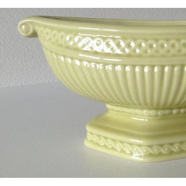 1950s Vintage C.1950's Ceramic Glazed Chartreuse Trophy Urn Compote Bowl For Sale - Image 5 of 10